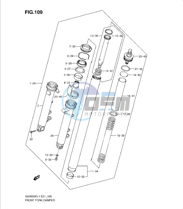 FRONT FORK DAMPER (GSX650FAL1 E21)