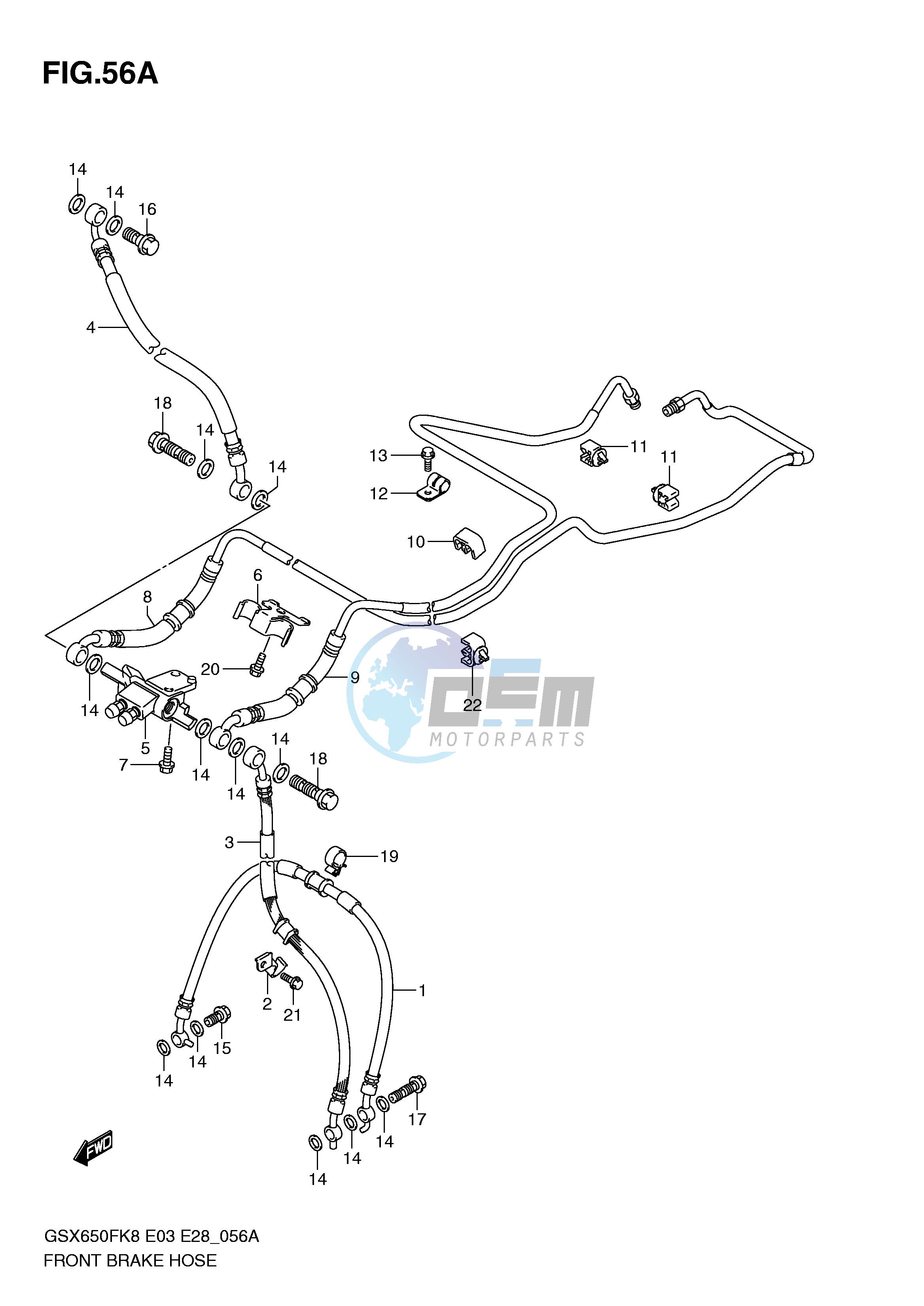 FRONT BRAKE HOSE (GSX650FAK9 FAL0)