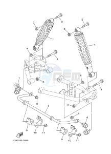 YFM450FWA YFM45GDXG GRIZZLY 450 IRS (1CUT) drawing REAR SUSPENSION