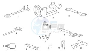 Special Tools H Piaggio engine -- drawing Specific tools