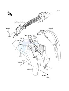 MULE_610_4X4 KAF400ABF EU drawing Front Fender(s)