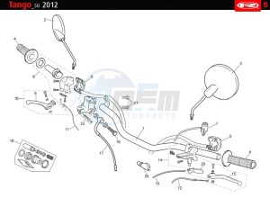 TANGO-50-BLACK drawing HANDLEBAR - CONTROLS