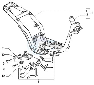 Liberty 50 2t RST ptt (CH) Switserland drawing Chassis - Central stand