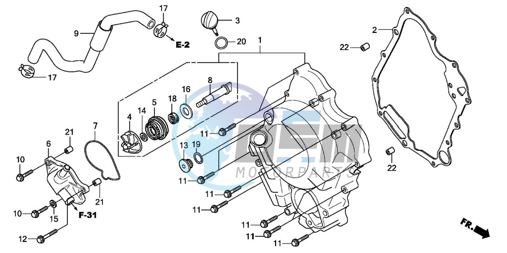 RIGHT CRANKCASE COVER/ WATER PUMP