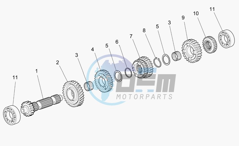 Primary gear shaft