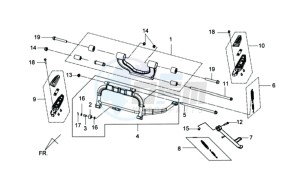 JOYMAX 125i drawing CENTRAL STAND - SUSPENSION - FOOT RESTEN