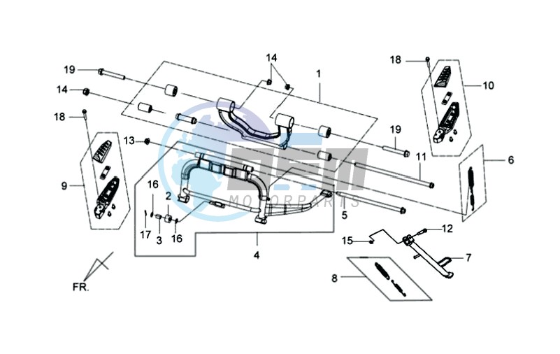 CENTRAL STAND - SUSPENSION - FOOT RESTEN