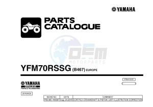 YFM700R YFM70RSSG RAPTOR 700 SPECIAL EDITION (B467) drawing .1-Front-Page