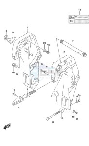 DF 25A drawing Clamp Bracket Remote Control Tiller Handle w/Power Tilt