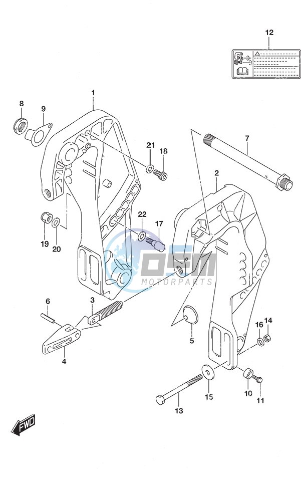 Clamp Bracket Remote Control Tiller Handle w/Power Tilt