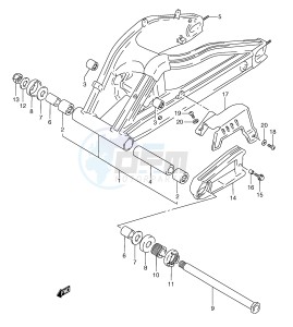 RGV250 (E24) drawing REAR SWINGING ARM (MODEL M)