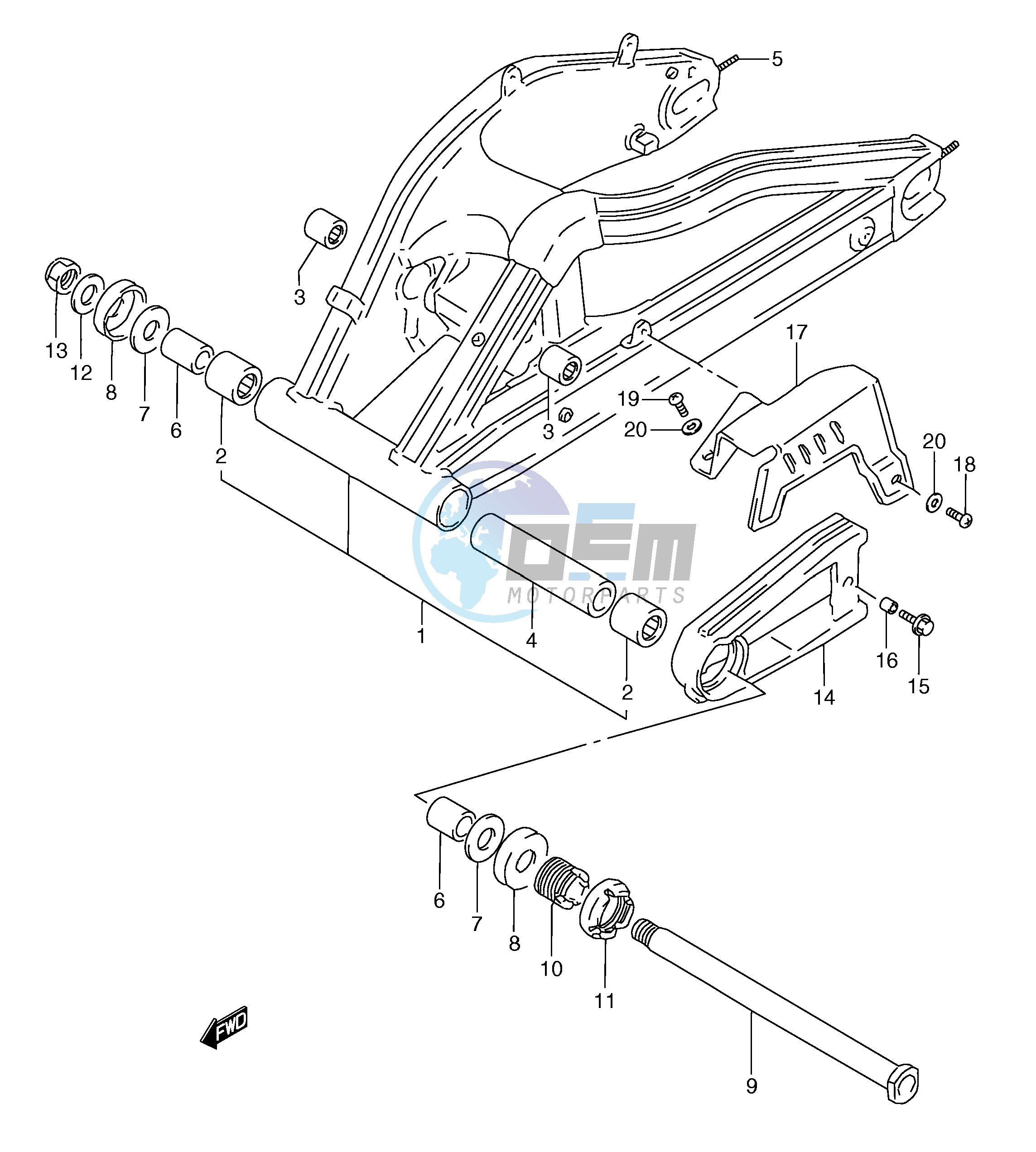 REAR SWINGING ARM (MODEL M)