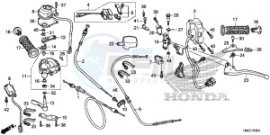 TRX500FPAE TRX500FPA Europe Direct - (ED) drawing HANDLE LEVER/ SWITCH/ CABLE