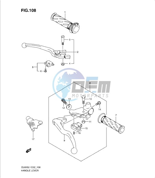 HANDLE LEVER (DL650AUEL1 E19)