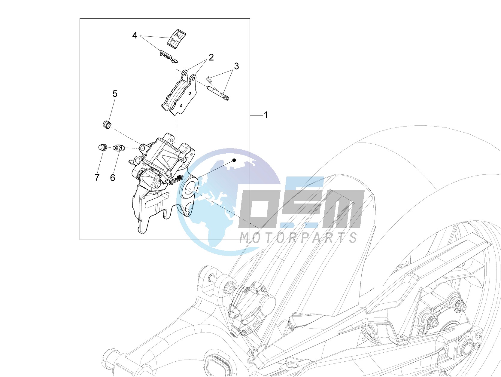 Rear master brake cylinder