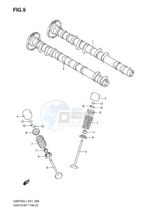 GSR750 EU drawing CAMSHAFT - VALVE