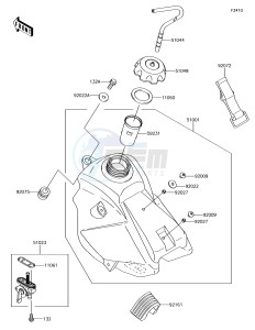 KX65 KX65AFF EU drawing Fuel Tank