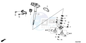 TRX500FAC drawing STEERING SHAFT (TRX500FA)