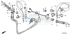 SH300A9 UK - (E / ABS MKH TBX) drawing SWITCH/CABLE/MIRROR