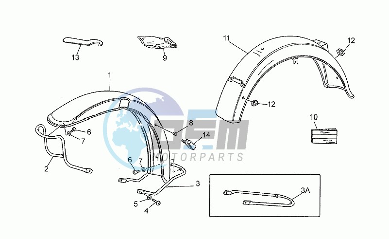 Front/rear mudguards