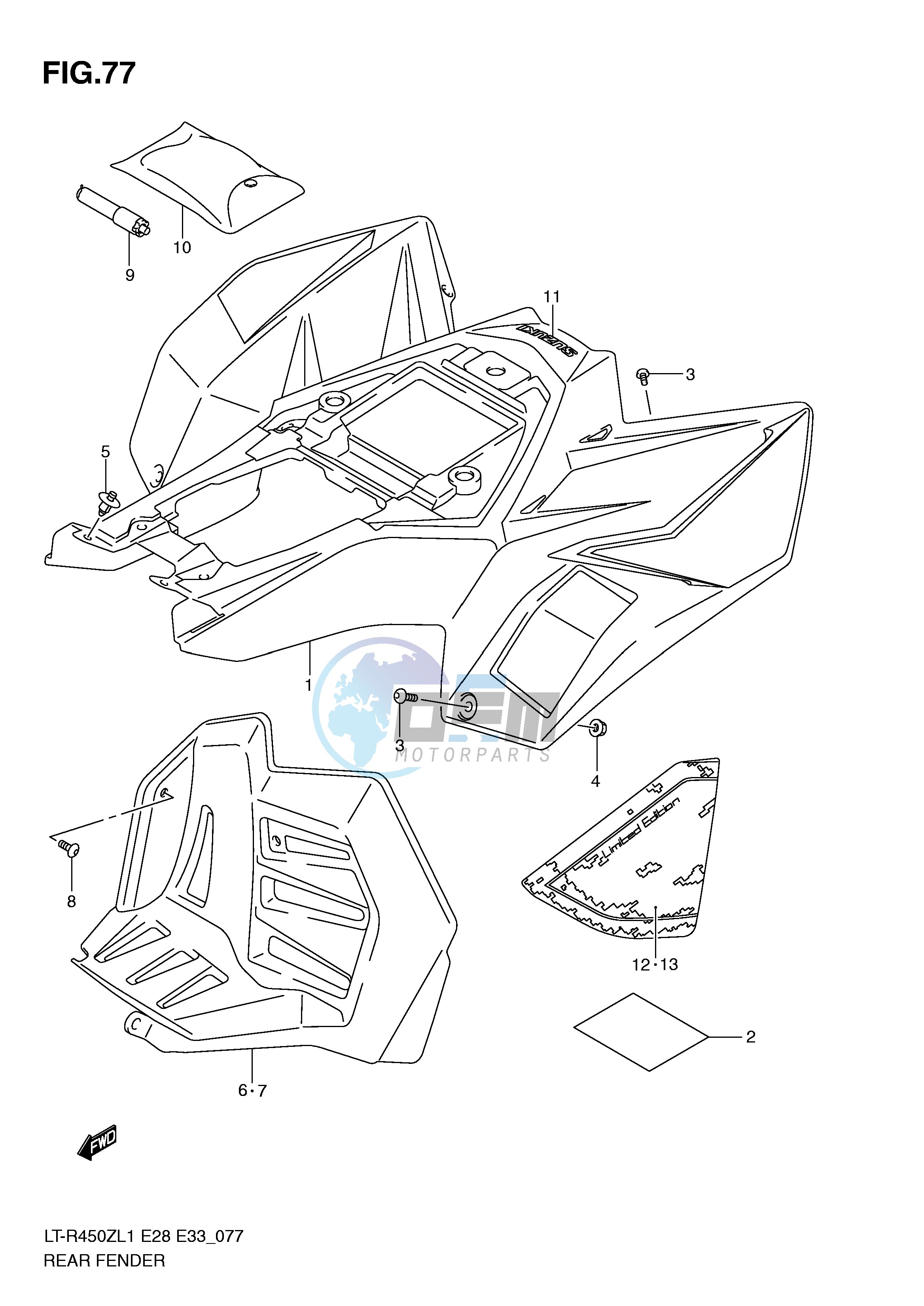 REAR FENDER (LT-R450L1 E33)