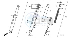 PES1509 Europe Direct - (ED) drawing FRONT FORK