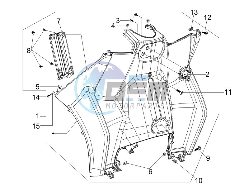 Front glove-box - Knee-guard panel