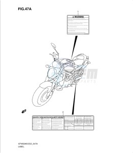 SFV650/A drawing LABEL SFV 650 (MODEL K9 - L4)