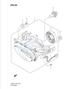 VZ800L1 drawing HEADLAMP ASSY (VZ800UEL1 E19)