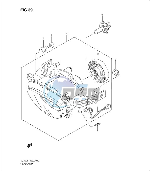 HEADLAMP ASSY (VZ800UEL1 E19)