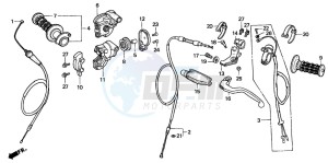 CR125R drawing HANDLE LEVER/SWITCH CABLE