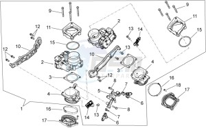 Dorsoduro 1200 (EMEA, APAC, NAFTA) (CND, EU, K, RU, USA, V) drawing Throttle body