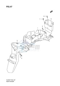 DL 650 V-STROM EU-UK drawing REAR FENDER