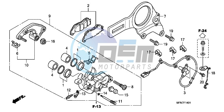 REAR BRAKE CALIPER (CB1000RA)