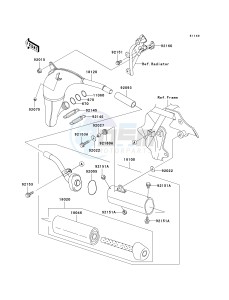 KX 100 A [KX100 MONSTER ENERGY] (A6F - A9FA) D6F drawing MUFFLER-- S- -