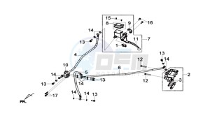 GTS 125I drawing REAR BRAKE CALIPER / BRAKE MOUNT