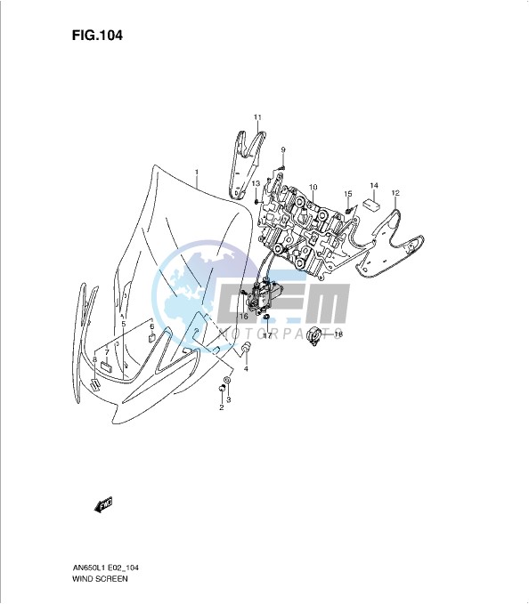 WIND SCREEN (AN650AL1 E19)