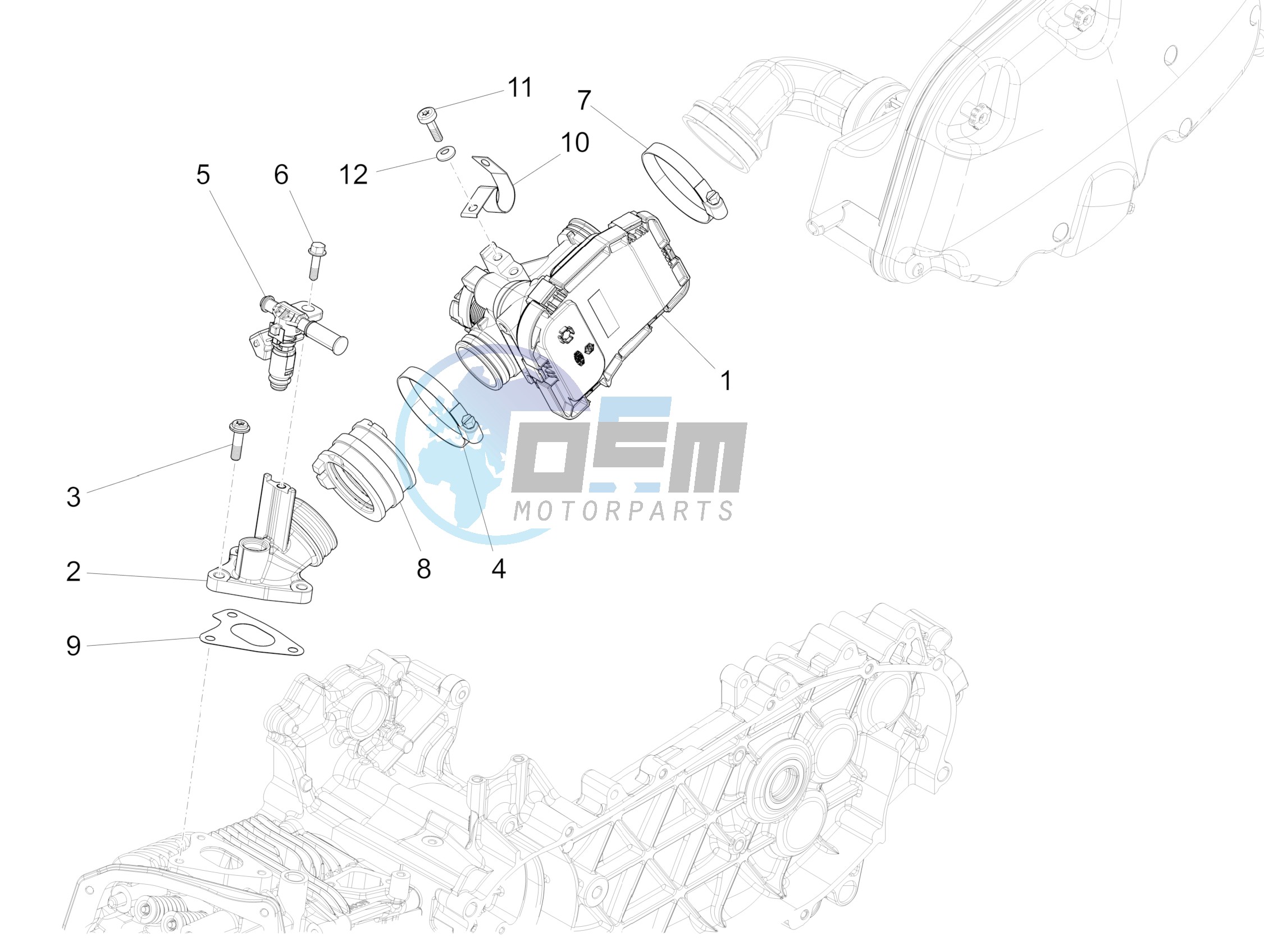 Throttle body - Injector - Union pipe