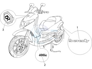 Beverly 400 ie e3 drawing Plates - Emblems