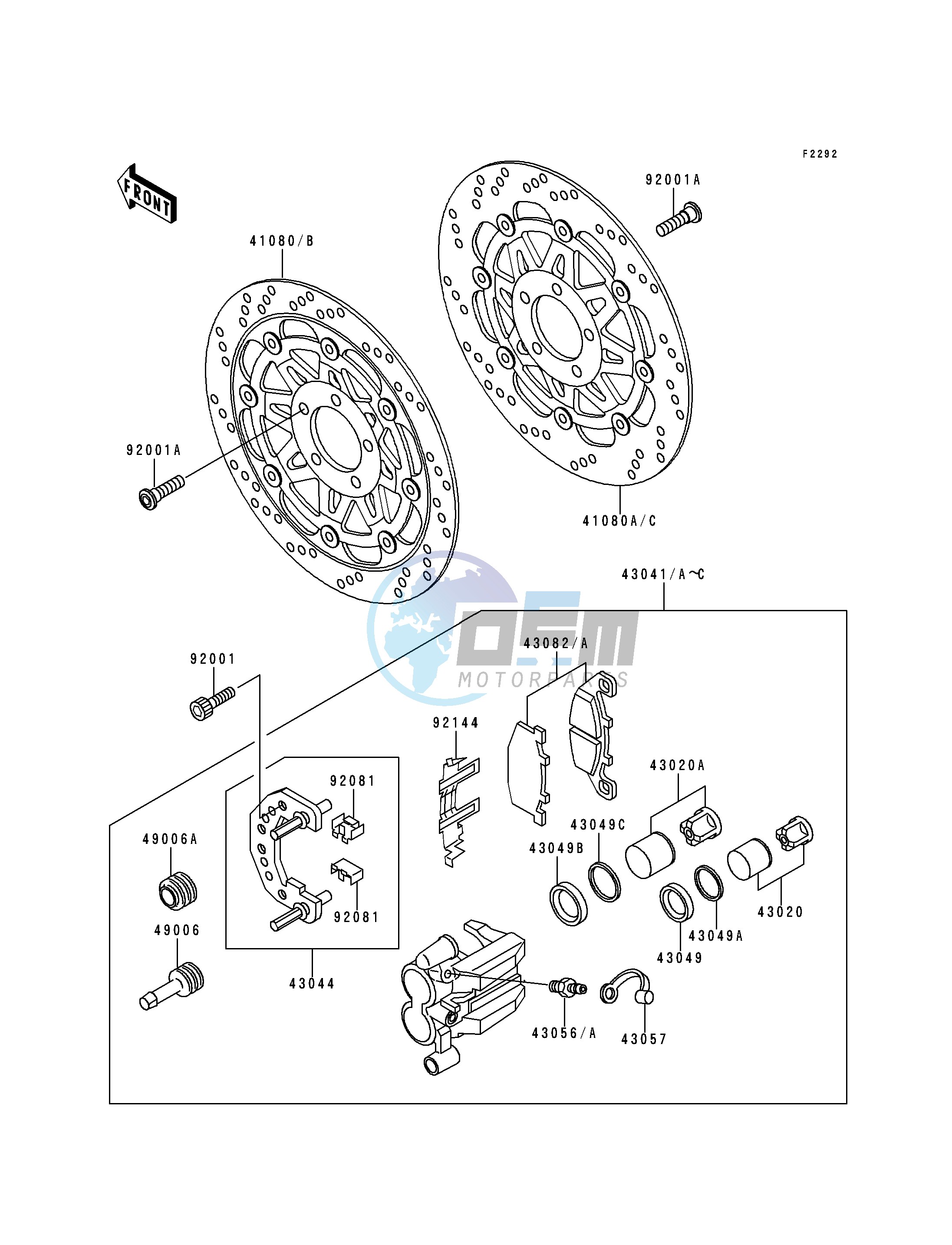 FRONT CALIPER-- ZR550-B1_B2_B3- -