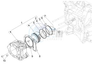 MP3 125 ibrido drawing Cylinder-piston-wrist pin unit