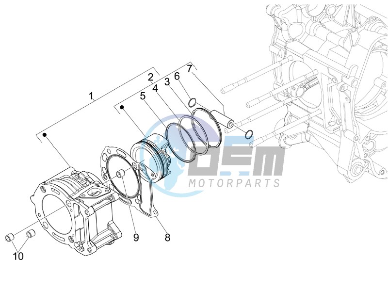 Cylinder-piston-wrist pin unit