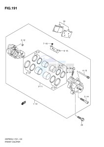 GSF650 (E21) Bandit drawing FRONT CALIPER (GSF650AL1 E21)