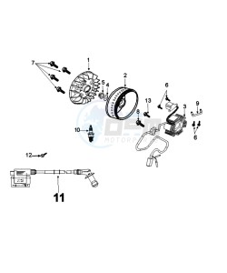 DJANGO 125 SY EVASION drawing FLYWHEEL MAGNETO