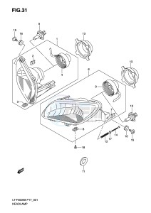 LT-F400 (P17) drawing HEADLAMP