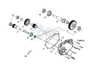 MAXSYM 400 EFI ABS drawing CRANKCASE - DRIVE SHAFT