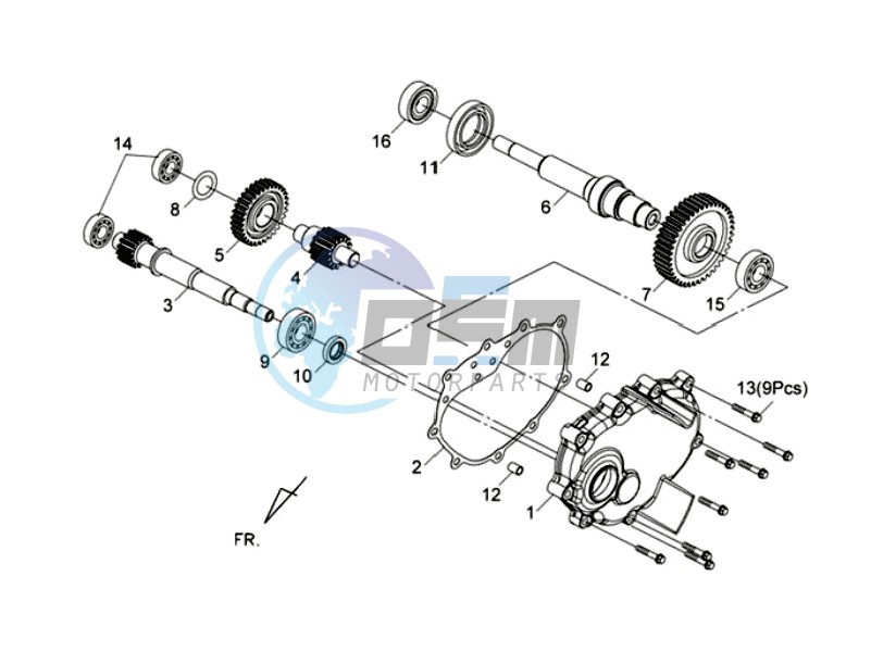 CRANKCASE - DRIVE SHAFT