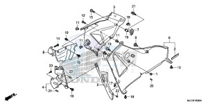 CBR600RRD CBR600RR UK - (E) drawing MIDDLE COWL/LOWER COWL (R.)