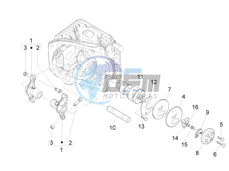 Camshaft - Rocking levers support unit