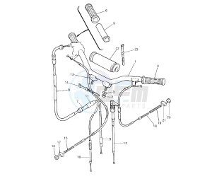 PW 50 drawing STEERING HANDLE AND CABLE